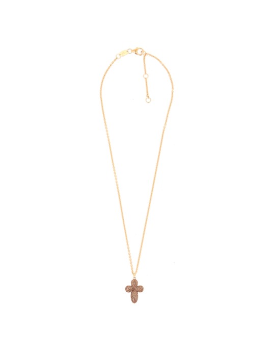 Pesavento Necklace - Yellow World in 925% Silver with Yellow Flower Cross Nard - 0