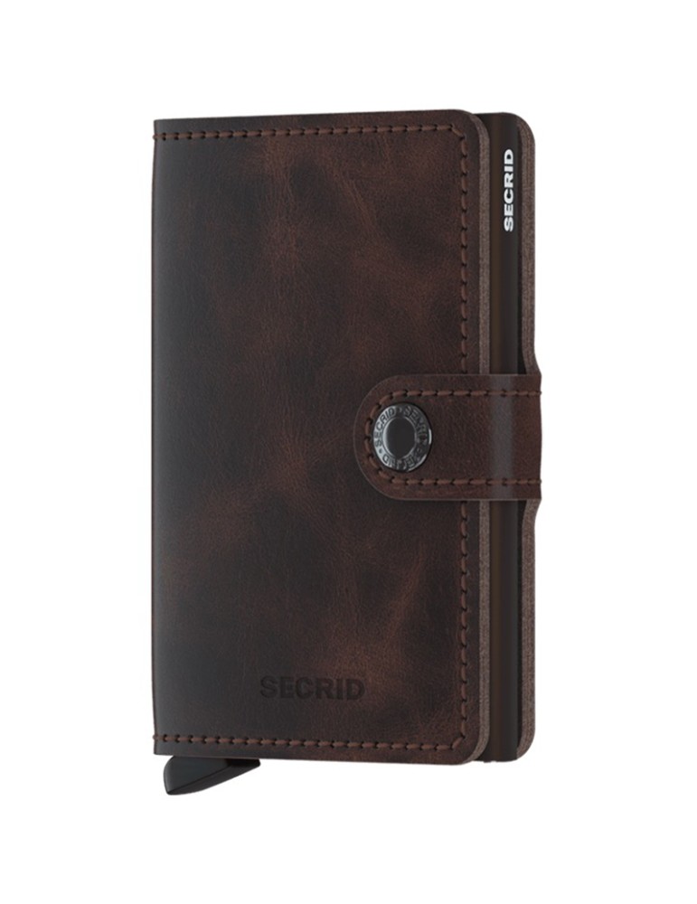 Secrid Wallet - Vintage - Chocolate Leather - Button-8718215281269