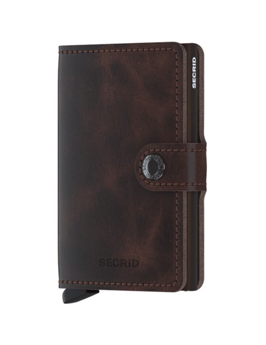 Secrid Wallet - Vintage - Chocolate Leather - Button-8718215281269