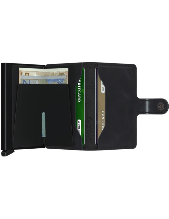 Secrid Wallet - Vintage - Black Leather - Button and Key - 8718215282020