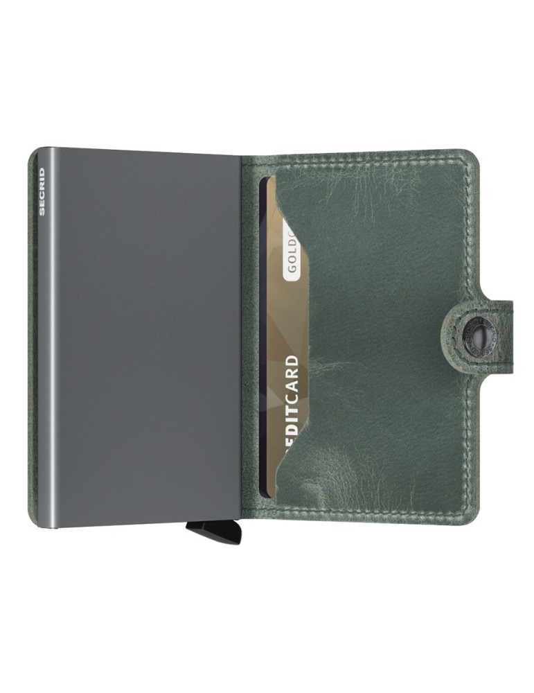 Secrid Wallet - Sage Green Leather - Button and Key - 8718215284574