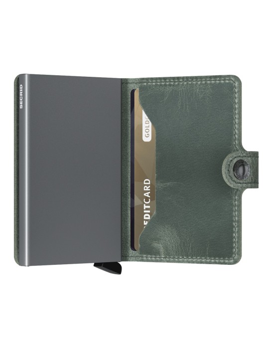 Secrid Wallet - Sage Green Leather - Button and Key - 8718215284574
