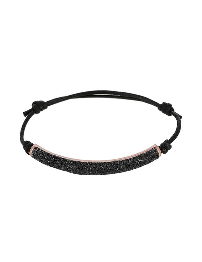 Pesavento Bracelet - Polvere di Sogni in 925% Silver with Black Cord and Black Powder - 0