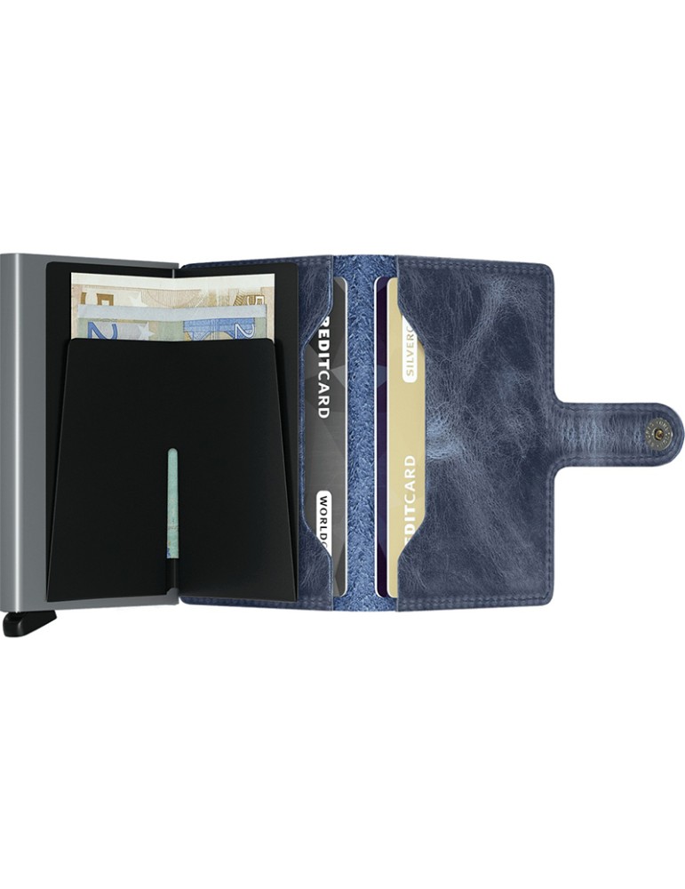 Secrid Wallet - Blue Leather - Button and Button - 8718215286530