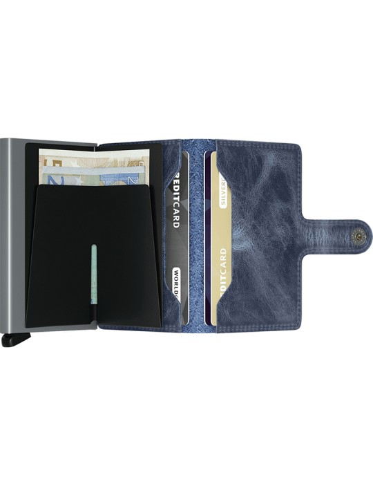 Portafoglio Secrid - Pelle Blu - Bottone e Tasto - 8718215286530