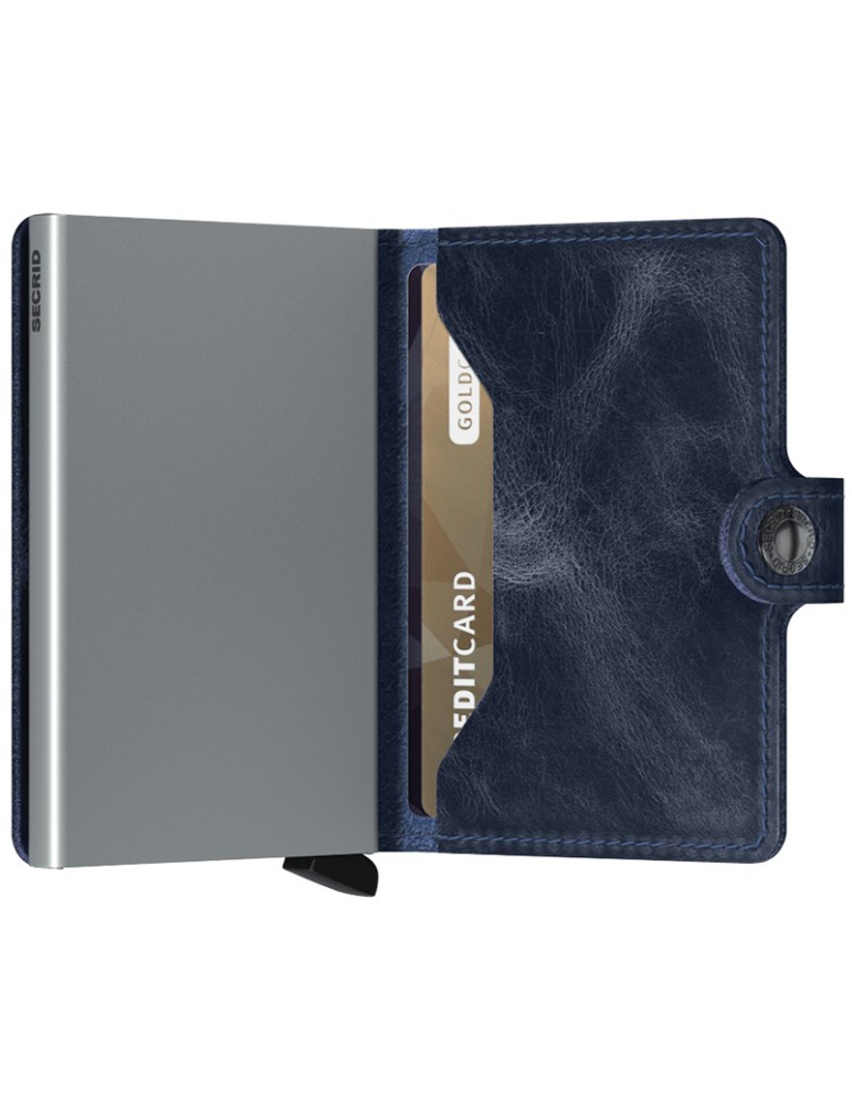 Portafoglio Secrid - Pelle Blu - Bottone e Tasto - 8718215286530