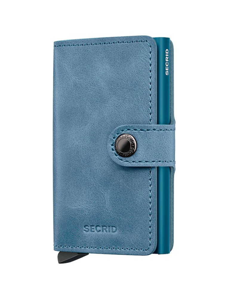 Secrid Wallet - Teal Blue Leather - Button and Key - 08721077500461