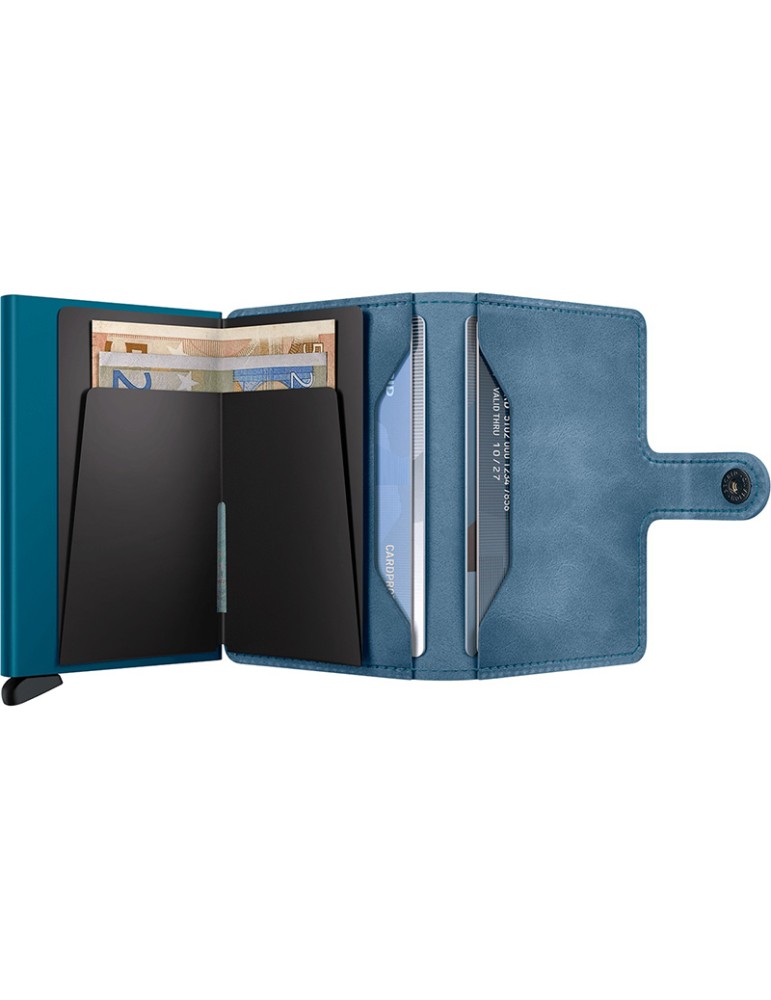 Secrid Wallet - Teal Blue Leather - Button and Key - 08721077500461