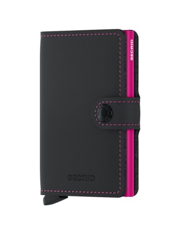 Portafoglio Secrid-Nero e Fuchsia Opaco-Bottone e Tasto-8718215284192