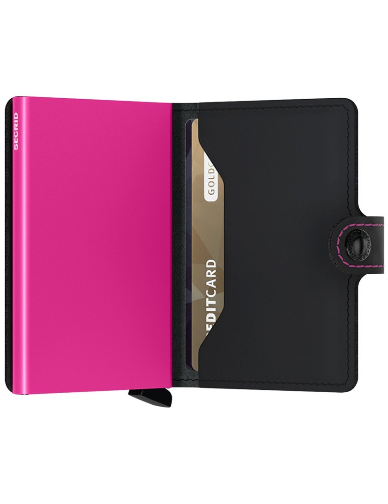 Secrid Wallet-Black and Matt Fuchsia-Button and Key-8718215284192