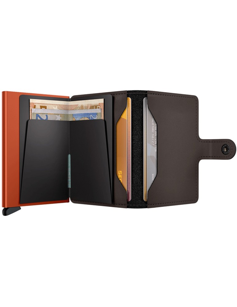 Secrid Miniwallet - Truffle and Orange - Button and Key - 8718215284826