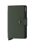 Secrid Miniwallet-Matte Verde Opaco-Nero-Bottone e Tasto-8718215285847