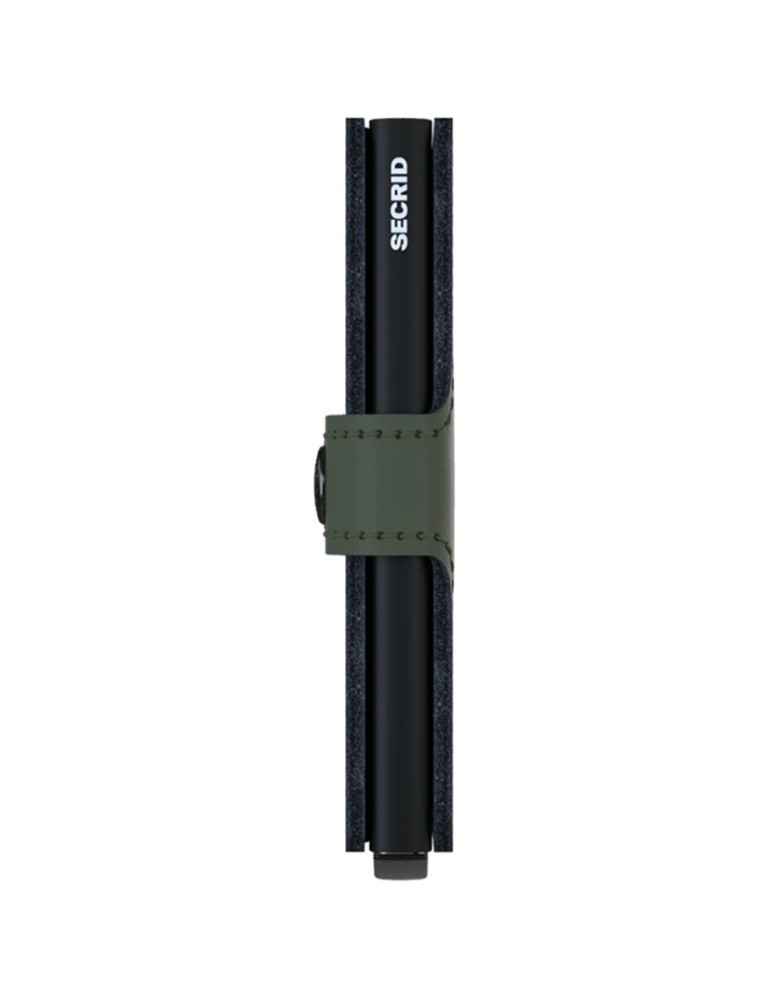 Secrid Miniwallet-Matte Verde Opaco-Nero-Bottone e Tasto-8718215285847