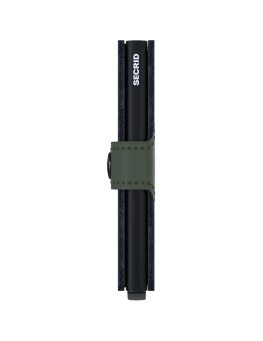 Secrid Miniwallet-Matte Verde Opaco-Nero-Bottone e Tasto-8718215285847