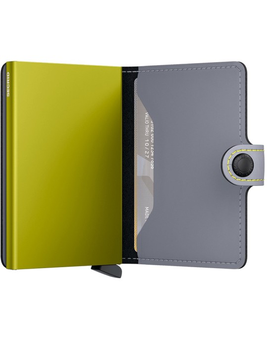Secrid Wallet - Gray and Lime-Matte-Button and Key-8721077500911