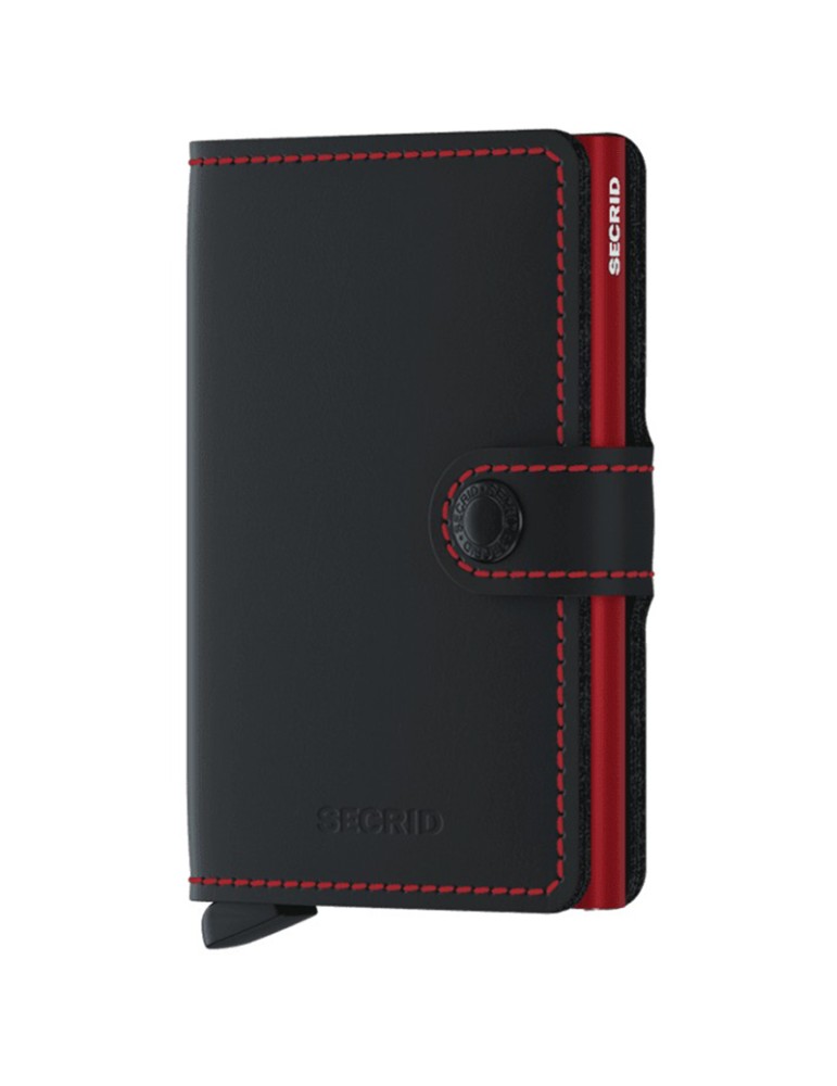 Secrid Miniwallet - Nero Opaco e Rosso - Bottone e Tasto-8718215287247