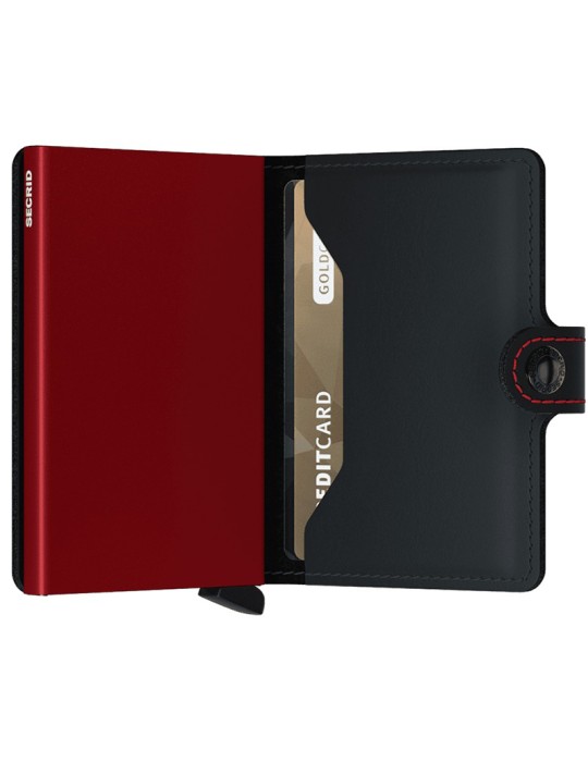 Secrid Miniwallet - Nero Opaco e Rosso - Bottone e Tasto-8718215287247