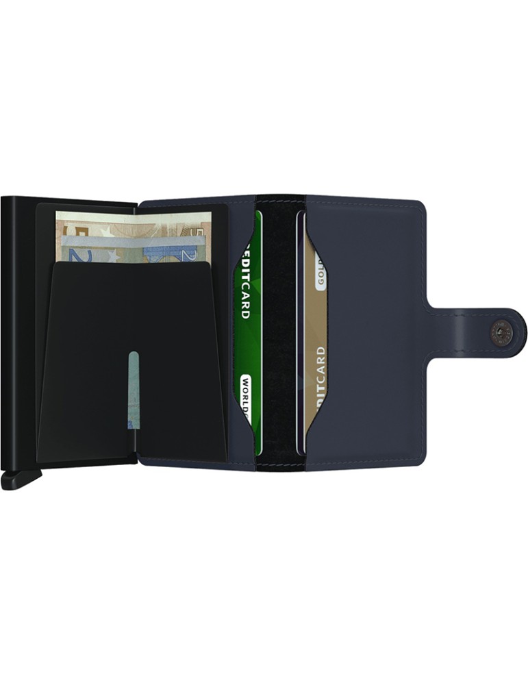 Secrid Miniwallet-Blu Notte Opaco-Nero-Bottone e Tasto-8718215287292