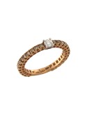 Anello Eternelle Crieri - Firmamento in Oro Rosa 18 Carati con Diamanti Bianchi e Brown - Misura 14 - 0