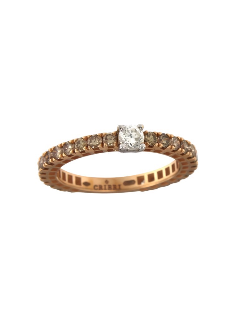 Crieri Eternelle Ring - Firmamento in 18K Rose Gold with White and Brown Diamonds - Size 14 - 0