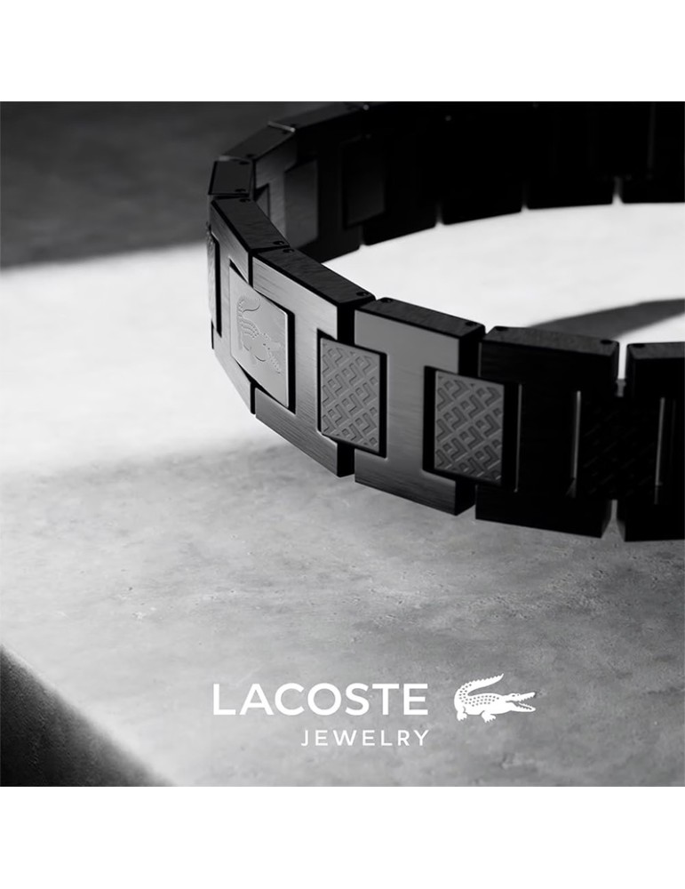 Lacoste Bracelet - Metropole - Black Steel - Crocodile - 2040119