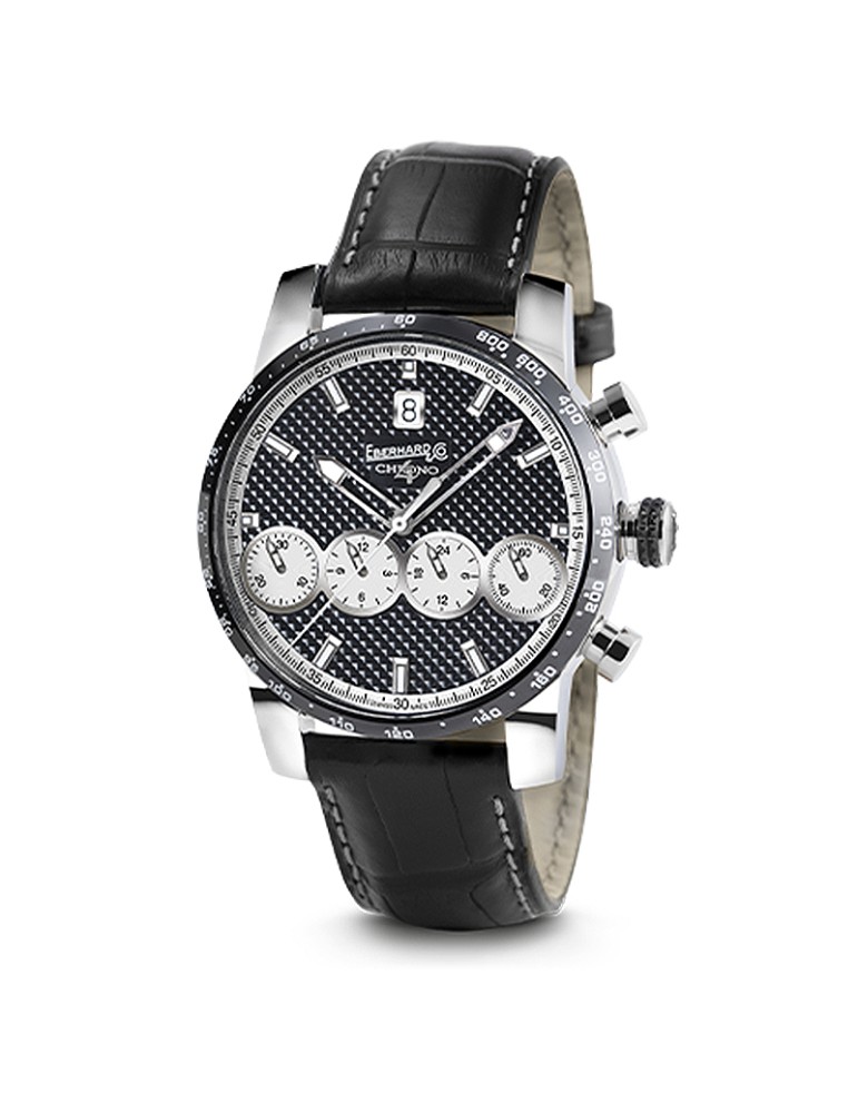 Eberhard & Co. Chrono 4 "21-42" Automatic Mechanical Watch, 42mm, Black, Leather Strap - 0