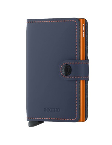 Secrid Miniwallet - Midnight Blue - Orange - Button and Key - 8718215289005