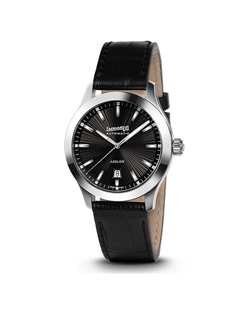 Orologio Eberhard - Aquadate Grande Taille Automatico 41mm Nero - Cinturino Pelle - 0