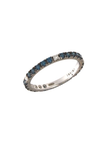 Crieri - Aeterna 18K White Gold Eternity Ring with 0.48 ct Blue Diamonds - Size 13 - 0