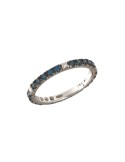 Anello Veretta Crieri - Aeterna in Oro Bianco 18 Carati con Diamanti Blu 0,48 ct Diamanti Bianchi - Misura 13 - 0