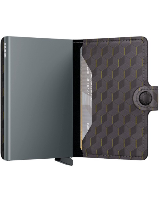 Secrid Wallet - Optical - Gray and Yellow - Button - 8721077501192