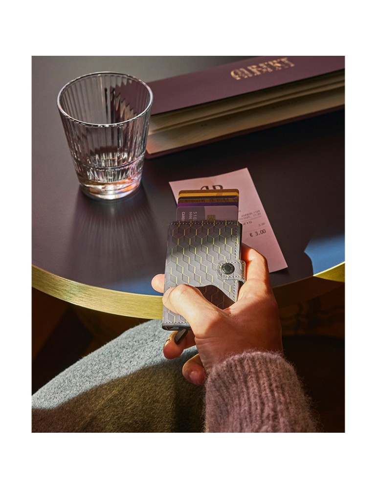 Secrid Wallet - Optical - Gray and Yellow - Button - 8721077501192