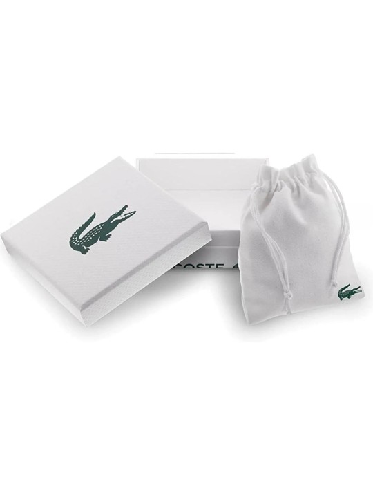 Lacoste Bracelet - Steel Links - Silver and Black - Petit Piquè - 2040418