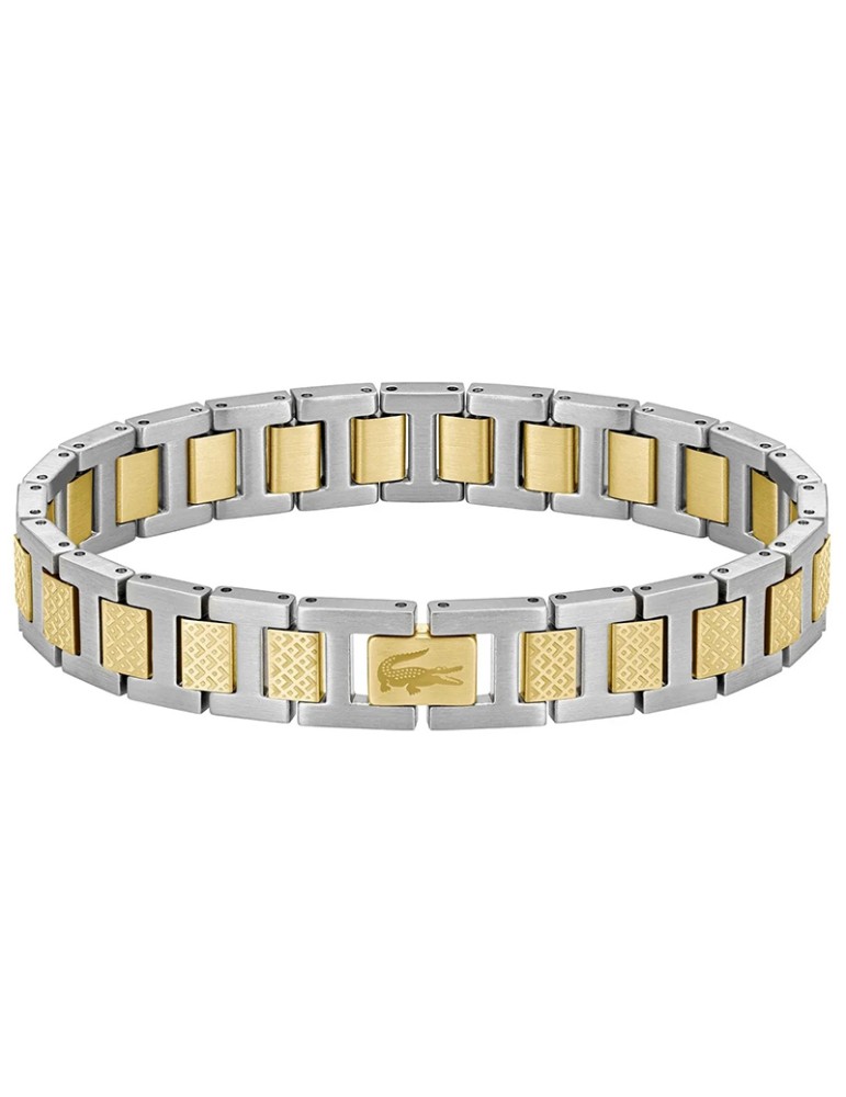 Bracciale Lacoste -Maglie in Acciaio-Silver e Gold-Petit Piquè-2040556