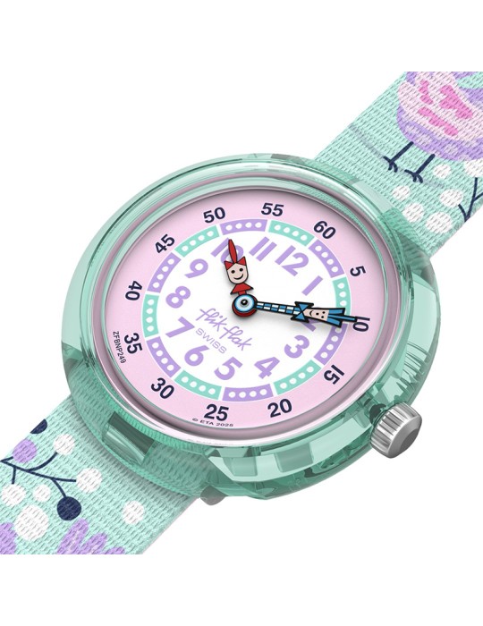 Flik Flak Watch-Tweet Tweet-Turquoise-32mm-with Birds-ZFBNP249