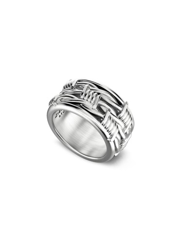 Zancan Ring - 925% Silver Barbed Wire Studio - Size 23 - 0