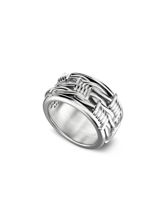 Zancan Ring - 925% Silver Barbed Wire Studio - Size 23 - 0