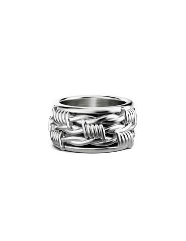 Zancan Ring - 925% Silver Barbed Wire Studio - Size 23 - 0 2