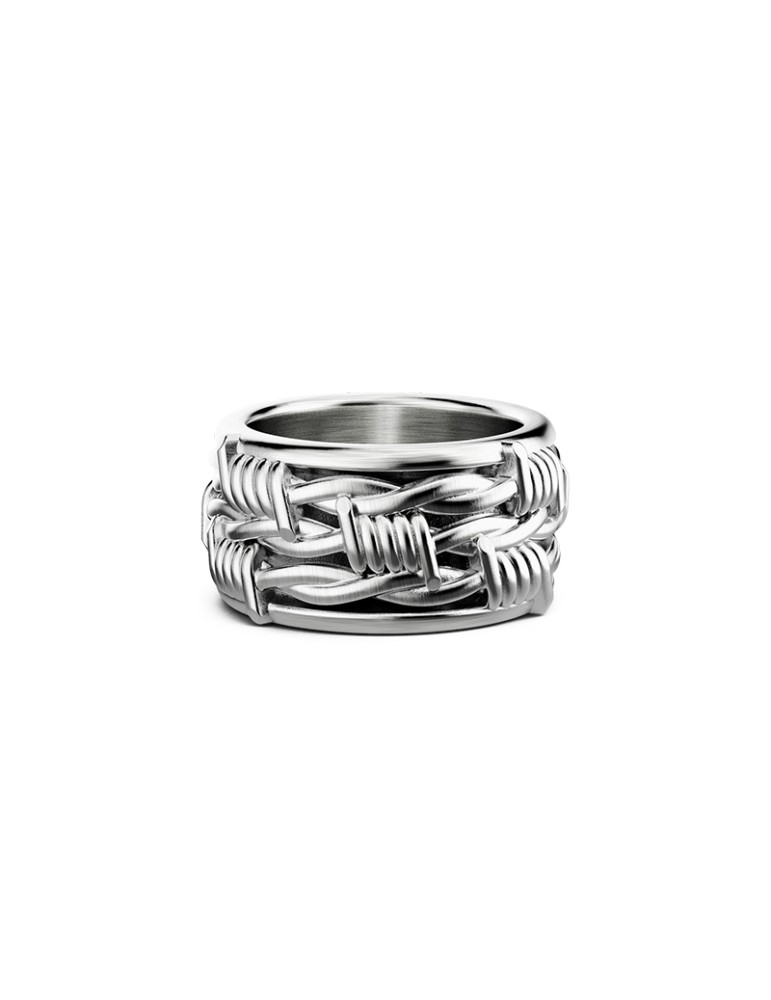 Zancan Ring - 925% Silver Barbed Wire Studio - Size 23 - 0