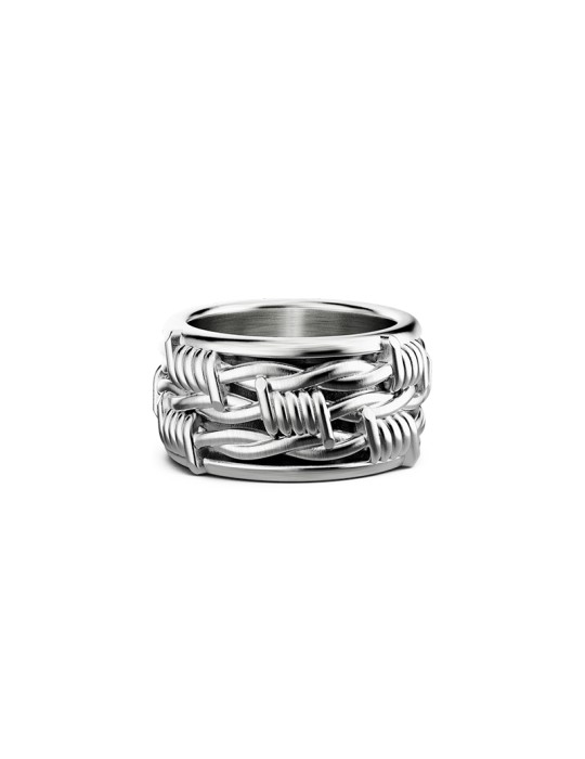 Zancan Ring - 925% Silver Barbed Wire Studio - Size 23 - 0