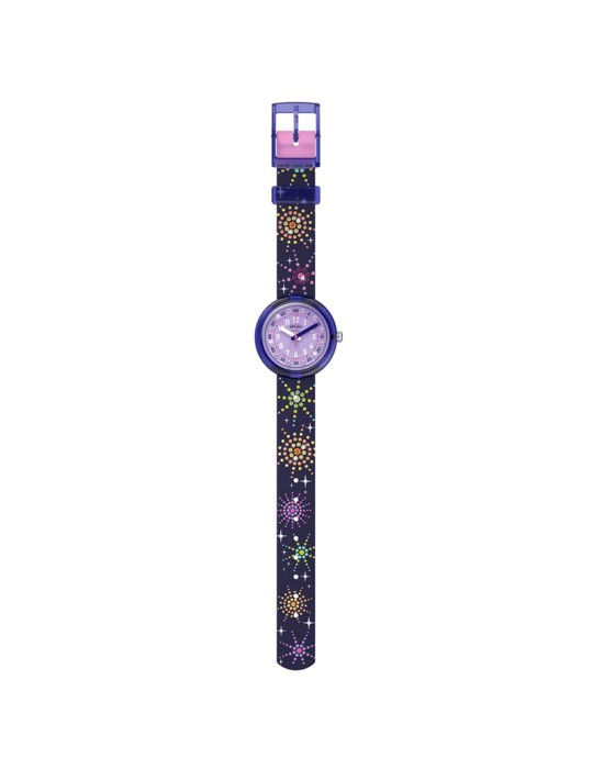Flik Flak Watch - Purple -32mm-Fireworks-Crystals-ZFPNP178