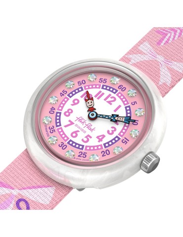 Flik Flak Watch - Pink - 32mm - Bows and Crystals - ZFBNP250 2