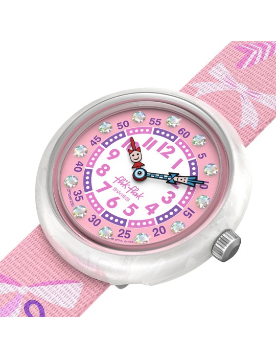 Orologio Flik Flak - Rosa - 32mm - Fiocchetti e Cristalli - ZFBNP250