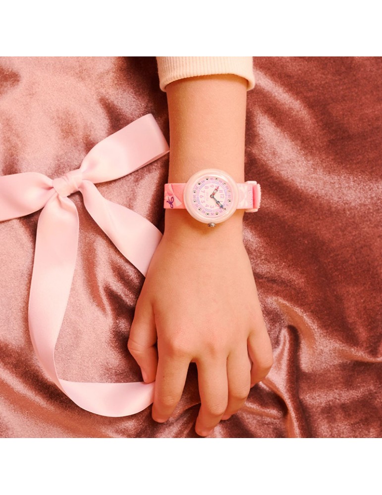 Flik Flak Watch - Pink - 32mm - Bows and Crystals - ZFBNP250