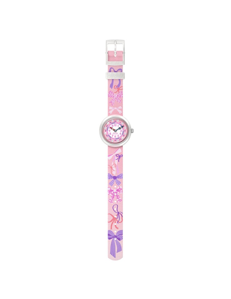 Flik Flak Watch - Pink - 32mm - Bows and Crystals - ZFBNP250
