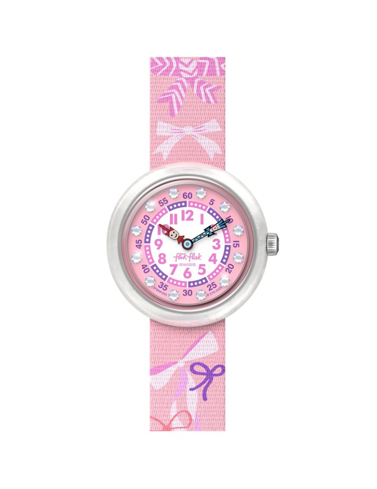 Orologio Flik Flak - Rosa - 32mm - Fiocchetti e Cristalli - ZFBNP250
