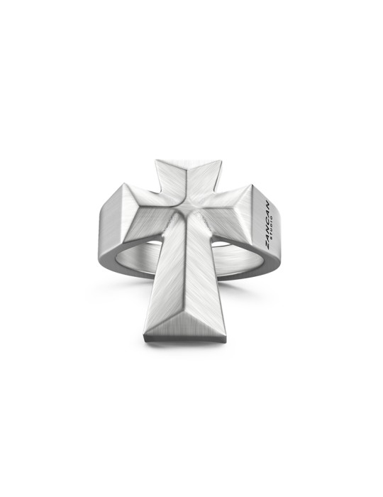 Zancan Holy - Studio 925% Silver Cross Ring - Size 23 - 0
