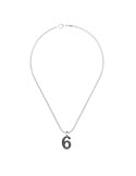 Zancan Necklace - 925% Silver Studio Number 6 with Black Stones - 60cm - 0