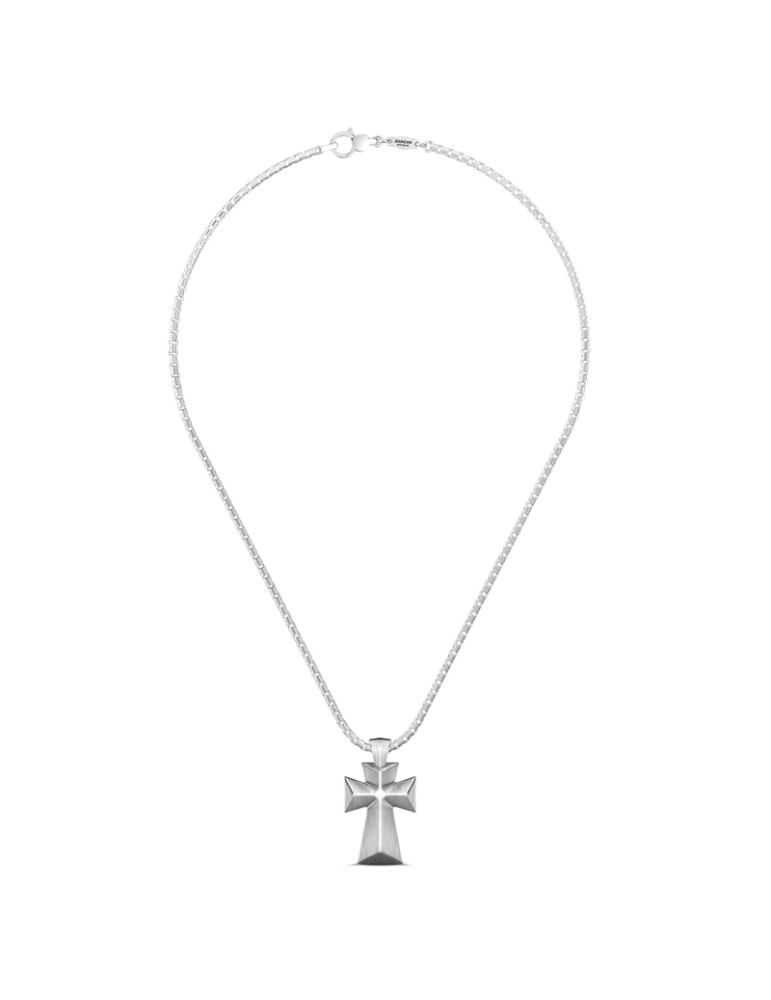 Zancan Necklace - 925% Silver Bold Cross Studio - 60cm - 0