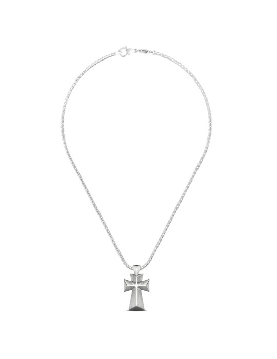 Zancan Necklace - 925% Silver Bold Cross Studio - 60cm - 0